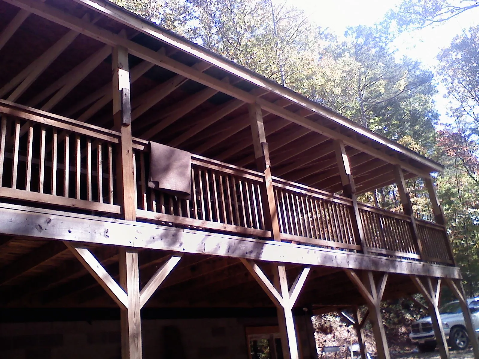 Timber framing under a new elevated porch and deck — Roof Leak Repair in Gooding by Roofing Brothers